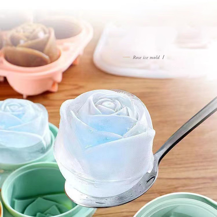 Kitchen Handy Gadgets - Cetakan es mawar 3D 4 lubang