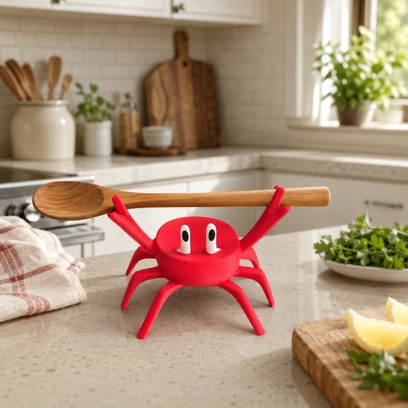 Kitchen Gadgets For Gifts - Penyangga Sendok Bentuk Kepiting Merah, Tempat