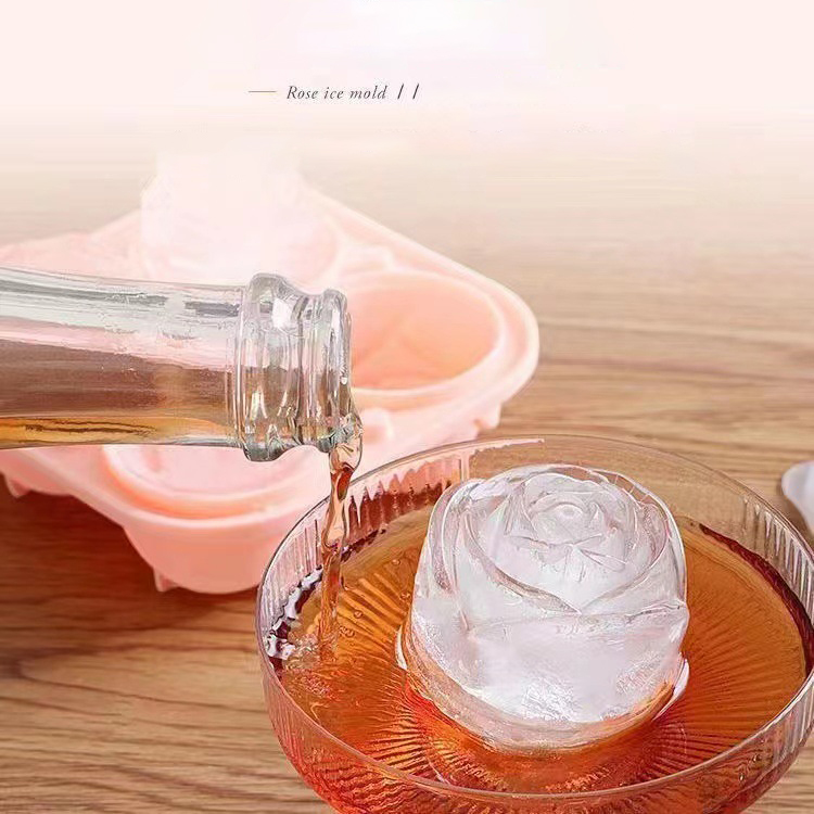 Cetakan es mawar 3D 4 lubang b - Kitchen Handy Gadgets ulasan dan harga