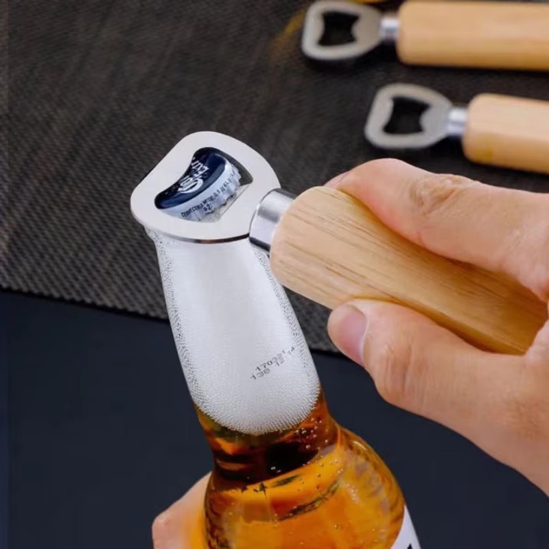 Pembuka Botol Kayu Stainless S - Kitchen Gadgets For Gifts ulasan dan harga
